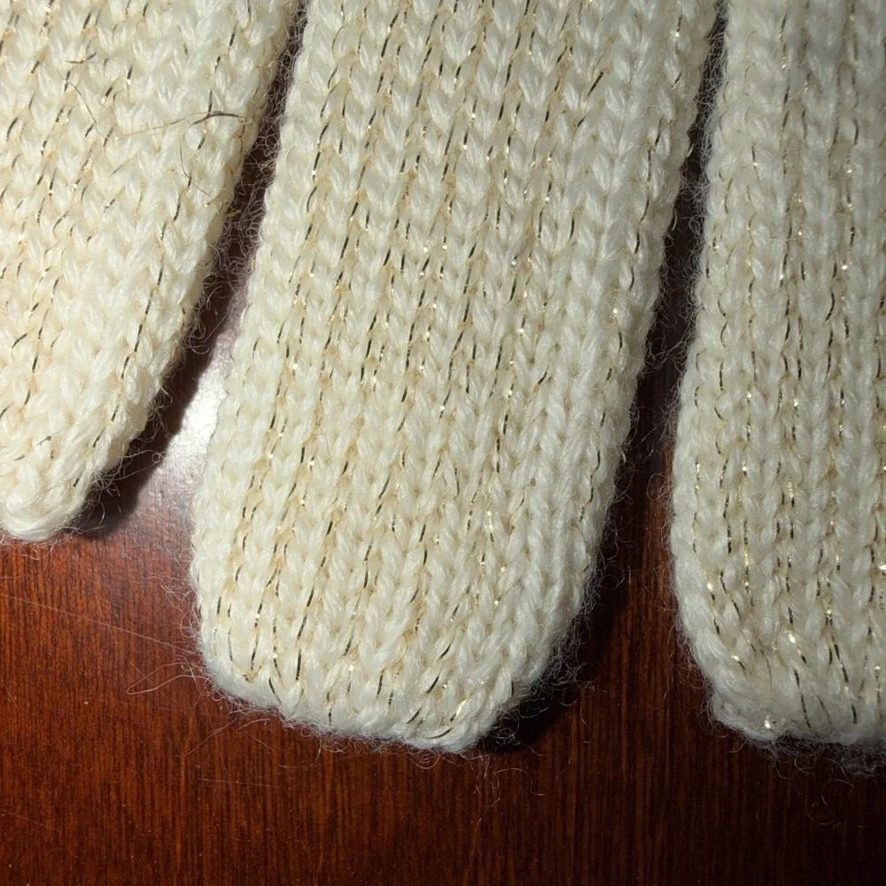 Talbots Cream Knit Gloves